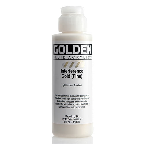 Golden, Fluid Acrylic, Paint, 4oz, Interference Gold (Fine)